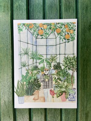Postkarte Pflanzenliebhaberin